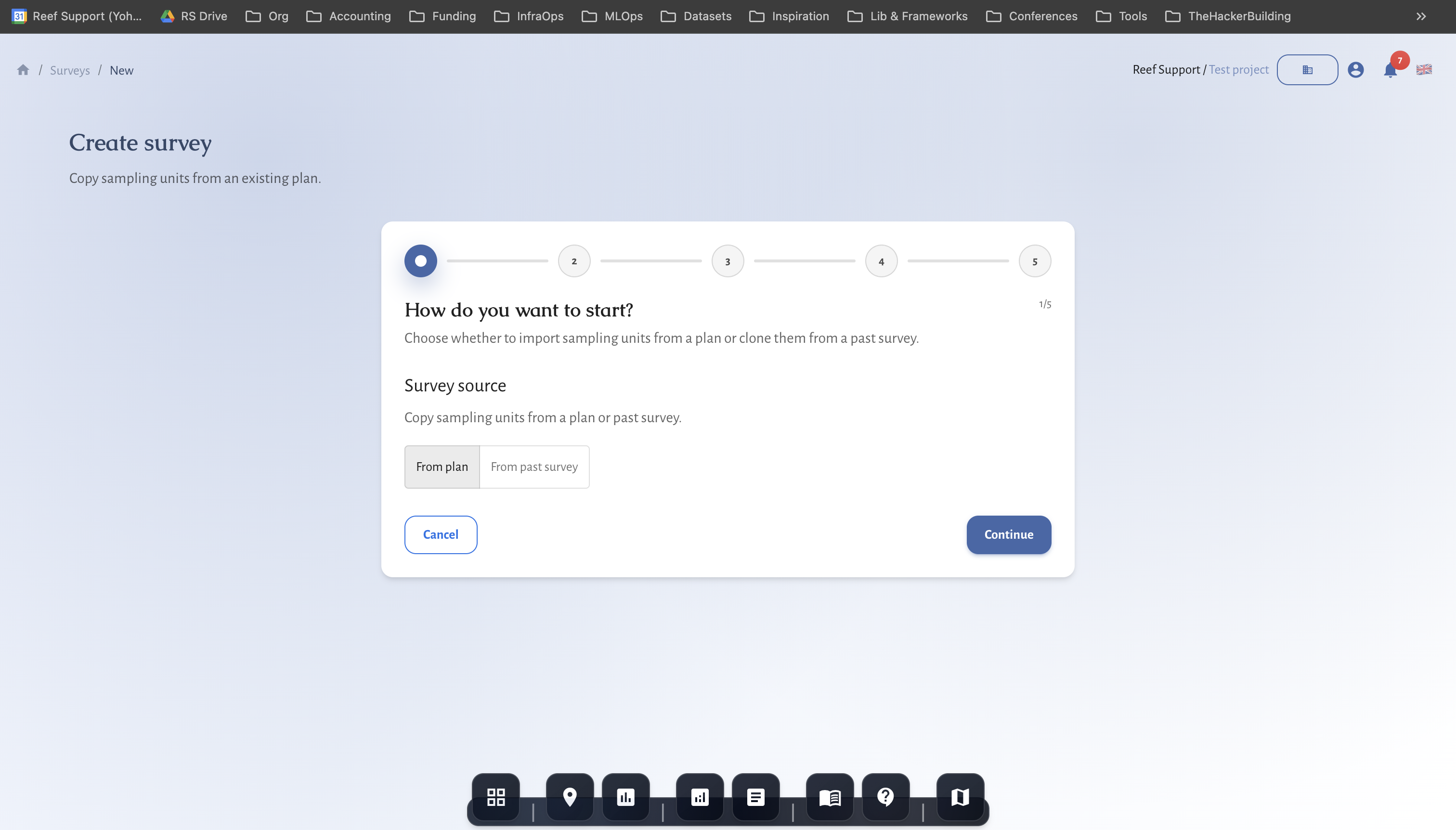 Create survey from plan
