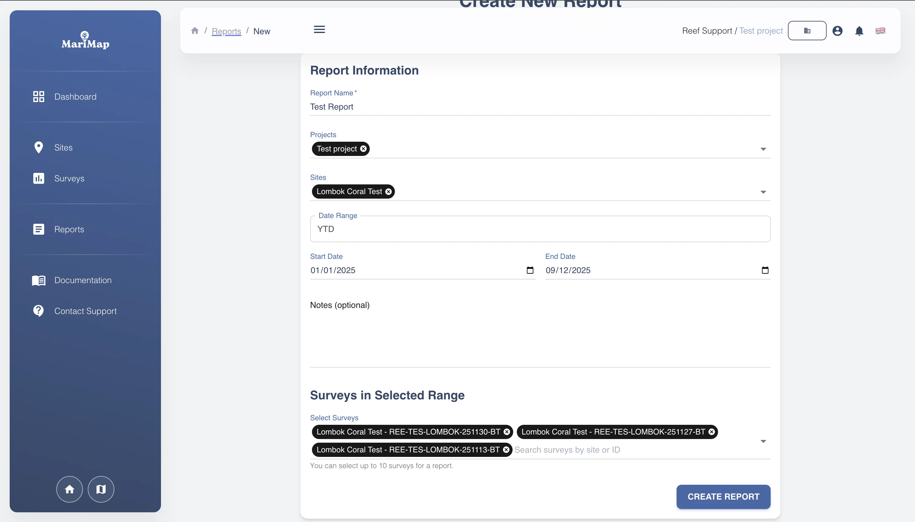 Insights and reporting mockup