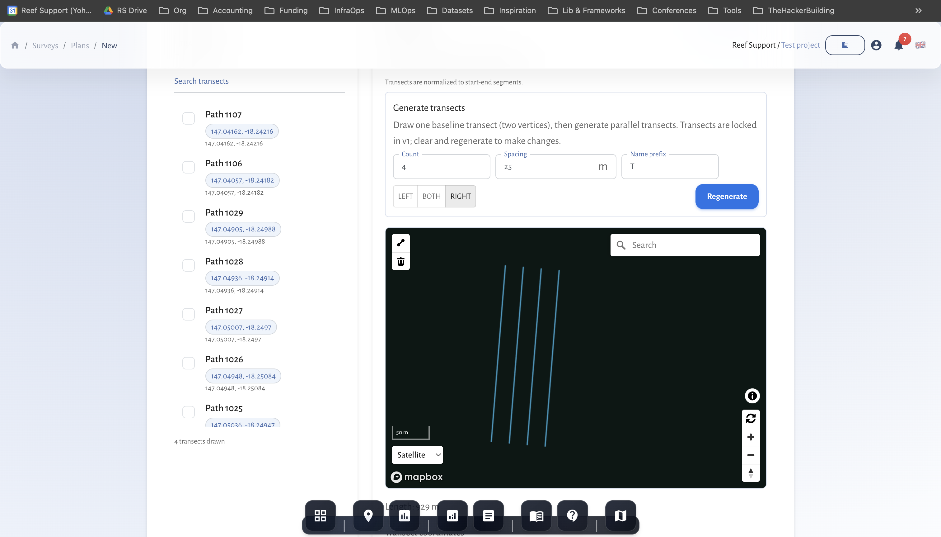 MariMap survey plan geometry