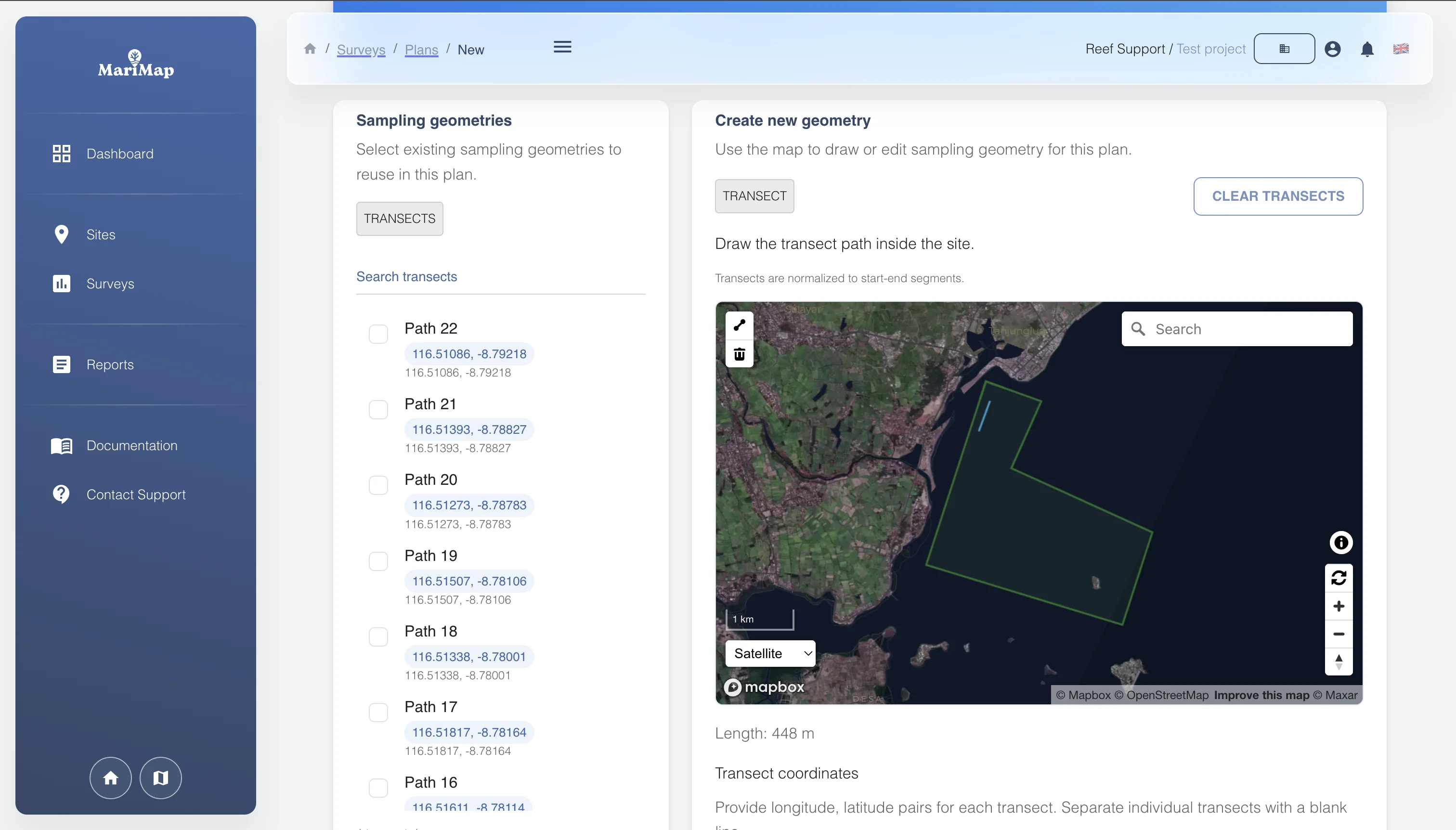 Planning and survey builder mockup